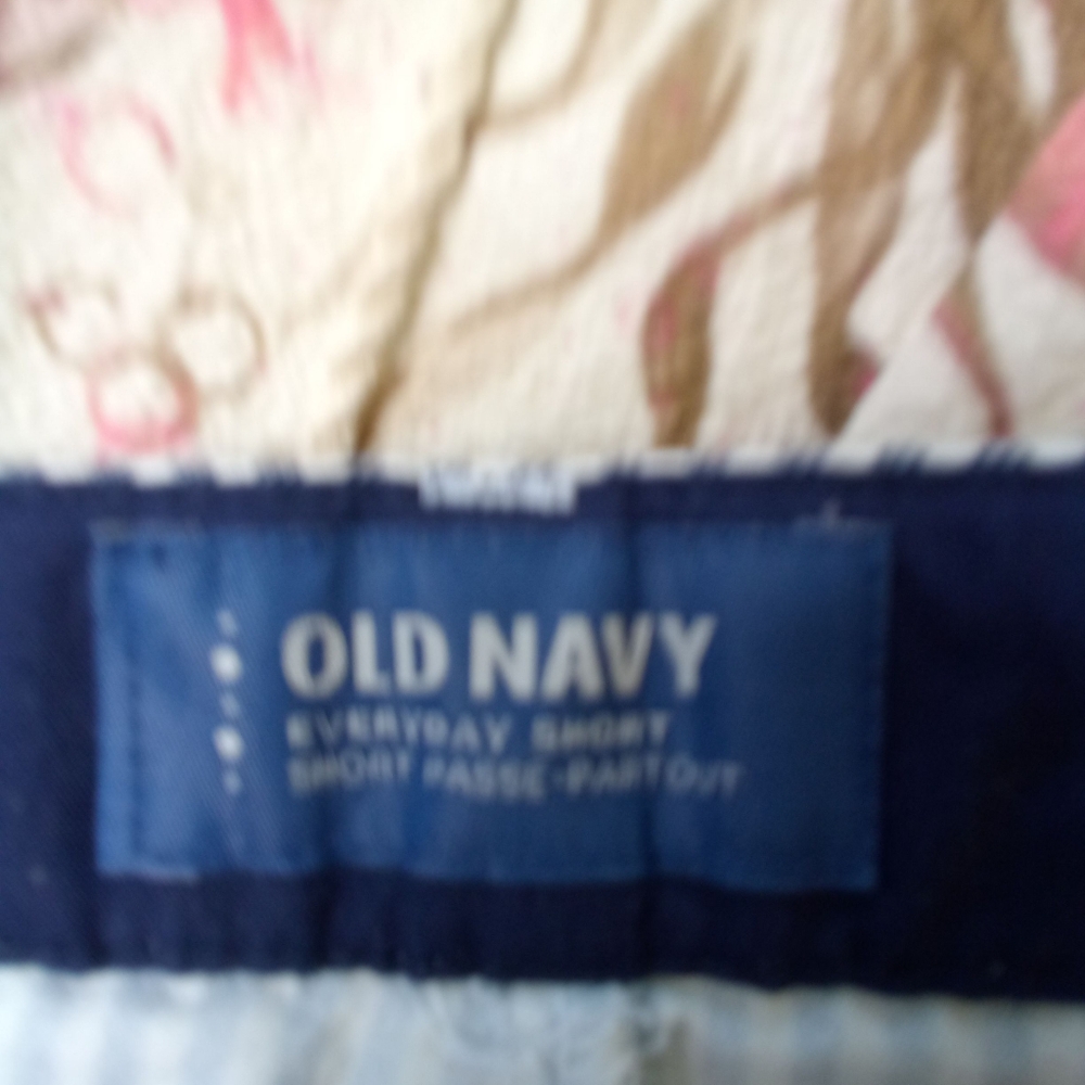 Old Navy Blue White Striped Flat Front Shorts Size 12 - Picture 4 of 4